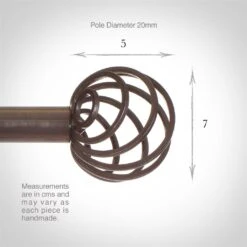 20mm Spiral Finial In Polished -Home Decor Shop 6058po 3