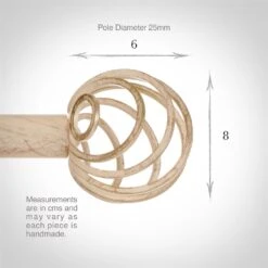 25mm Spiral Finial In Old Ivory -Home Decor Shop 6062oi 3