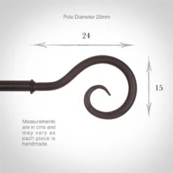 25mm Bishop's Crook Finial In Beeswax -Home Decor Shop 606bw 3