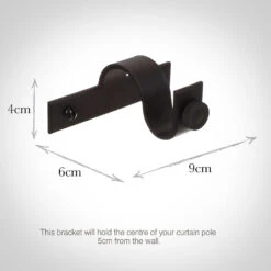 20mm Chapel Centre Bracket In Matt Black -Home Decor Shop 6071mb 13