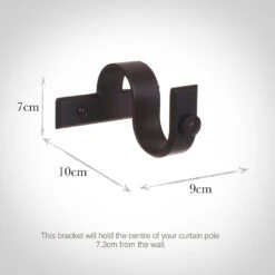 38mm Chapel Centre Bracket In Matt Black -Home Decor Shop 6073mb 13