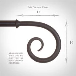 25mm Crook Finial In Beeswax 8 25mm Crook Finial In Beeswax -Home Decor Shop 607bw 3