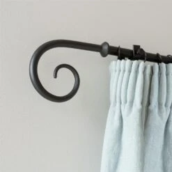 25mm Crook Finial In Matt Black -Home Decor Shop 607mb 12