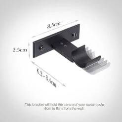 25mm Chapel Passing Bracket, Matt Black -Home Decor Shop 6091mb 13
