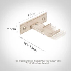 25mm Chapel Adjustable Passing Bracket, Old Ivory -Home Decor Shop 6091oi 13