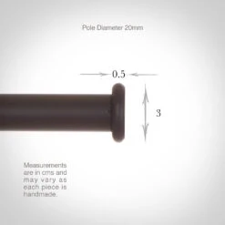 20mm Button Finial In Matt Black -Home Decor Shop 620mb 13