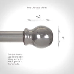 20mm Cannonball Finial In Mercury -Home Decor Shop 621me 3