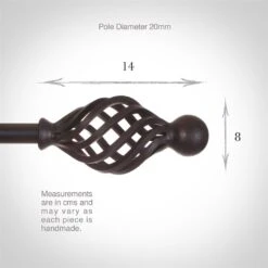 20mm Cage & Ball Finial In Beeswax -Home Decor Shop 622bw 3