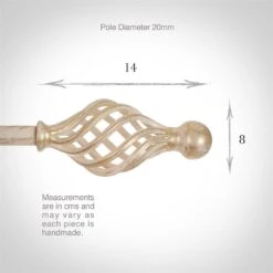 20mm Cage & Ball Finial In Old Ivory -Home Decor Shop 622oi 3