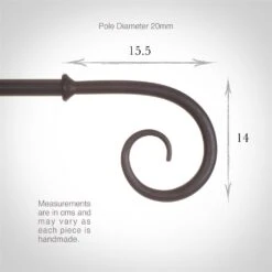 20mm Crook Finial In Beeswax -Home Decor Shop 626bw 3