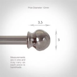 12mm Cannonball Finial In Mercury -Home Decor Shop 629me 3