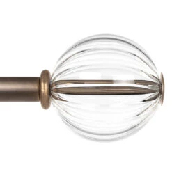 19mm Fluted Glass Ball Finial In Antique Brass -Home Decor Shop 6302AB 23