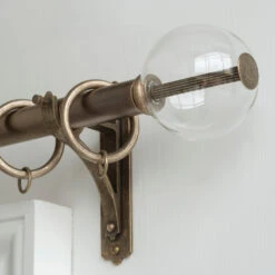 25mm Clear Glass Ball Finial In Antique Brass -Home Decor Shop 6303AB 12