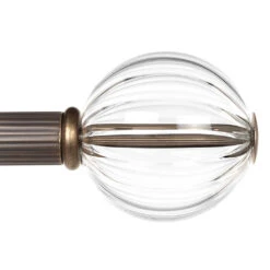 25mm Fluted Glass Ball Finial In Antique Brass -Home Decor Shop 6304AB 22