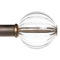 25mm Fluted Glass Ball Finial In Antique Brass -Home Decor Shop 6304AB 23