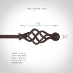 12mm Cage & Ball Finial In Beeswax -Home Decor Shop 630bw 3