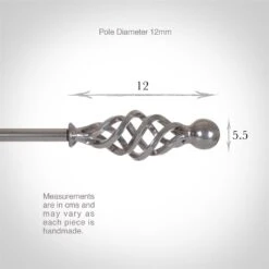 12mm Cage & Ball Finial In Mercury -Home Decor Shop 630me 3