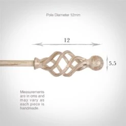 12mm Cage & Ball Finial In Old Ivory -Home Decor Shop 630oi 3