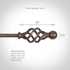 12mm Cage & Ball Finial In Polished -Home Decor Shop 630po 3