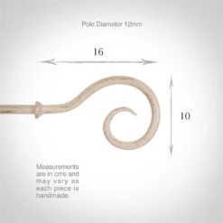 12mm Bishop's Crook Finial In Old Ivory -Home Decor Shop 632oi 3