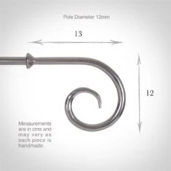 12mm Crook Finial In Mercury 6 12mm Crook Finial In Mercury -Home Decor Shop 633me 3