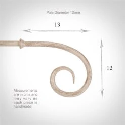 12mm Crook Finial In Old Ivory -Home Decor Shop 633oi 3