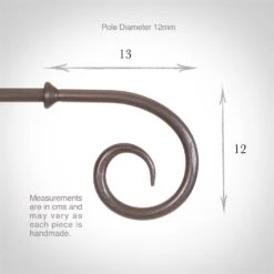 12mm Crook Finial In Polished -Home Decor Shop 633po 3