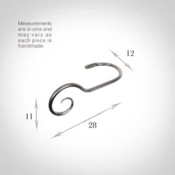 Large Bishop's Crook Holdback (Left Side) In Mercury -Home Decor Shop 637flme 13