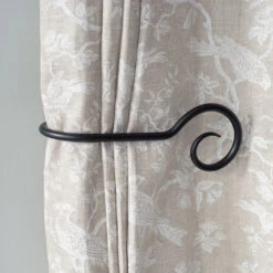 Large Bishop's Crook Holdback (Right Side) In Matt Black -Home Decor Shop 637fmb 12 1