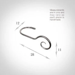 Large Bishop's Crook Holdback (Right Side) In Mercury -Home Decor Shop 637fme 13