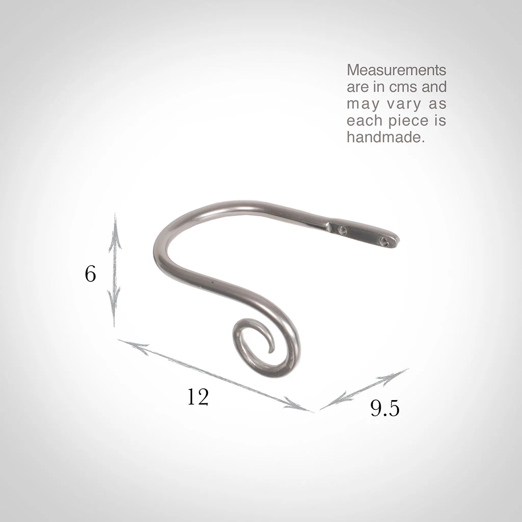 Small Crook Holdback (Right Side) In Mercury 5 Small Crook Holdback (Right Side) In Mercury - Image 3