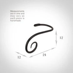 Large Crook Holdback (Left Side) In Matt Black -Home Decor Shop 637glmb 13