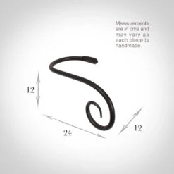 Large Crook Holdback (Right Side) In Matt Black -Home Decor Shop 637gmb 13