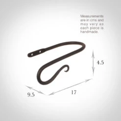 Small Shepherd's Crook Holdback (Left Side) In Matt Black -Home Decor Shop 637jjlmb 13