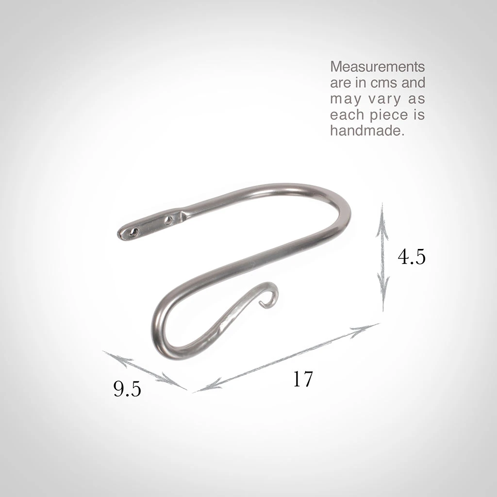 Small Shepherd's Crook Holdback (Left Side) In Mercury 5 Small Shepherd's Crook Holdback (Left Side) In Mercury - Image 3