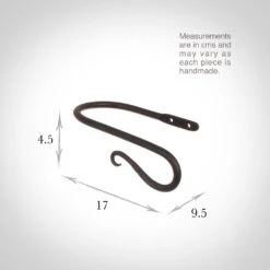 Small Shepherd's Crook Holdback (Right Side) In Matt Black -Home Decor Shop 637jjmb 13