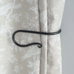 Large Shepherd's Crook Holdback (Left Side) In Matt Black -Home Decor Shop 637jlmb 12 1