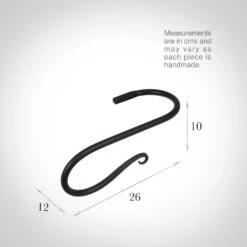 Large Shepherd's Crook Holdback (Left Side) In Matt Black -Home Decor Shop 637jlmb 13