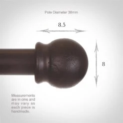 38mm Cannonball Finial In Beeswax -Home Decor Shop 646bw 3