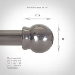 38mm Cannonball Finial In Mercury -Home Decor Shop 646me 3