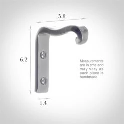 Dormer Rod Support Bracket In Mercury -Home Decor Shop 648me 13