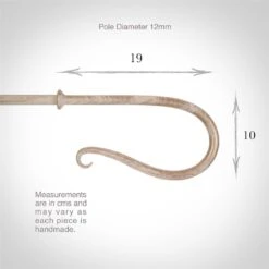 12mm Shepherd's Crook Finial In Old Ivory -Home Decor Shop 680oi 3