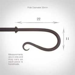 20mm Shepherd's Crook Finial In Beeswax -Home Decor Shop 681bw 3