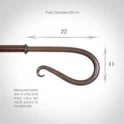 20mm Shepherd's Crook Finial In Polished -Home Decor Shop 681po 3