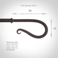 25mm Shepherd's Crook Finial In Beeswax -Home Decor Shop 682bw 3