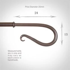 25mm Shepherd's Crook Finial In Polished -Home Decor Shop 682po 3