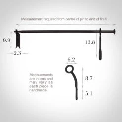 12mm Self-Closing Button Portiere In Matt Black -Home Decor Shop 686amb 13