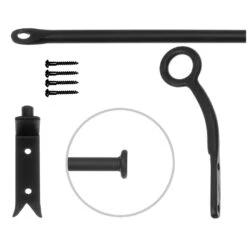 12mm Self-Closing Button Portiere In Matt Black -Home Decor Shop 686amb 20