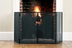 Oxford Hinged Fireguard In Matt Black -Home Decor Shop 7025mb 30