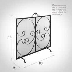 Scrolled Fireguard In Matt Black -Home Decor Shop 702mb 13